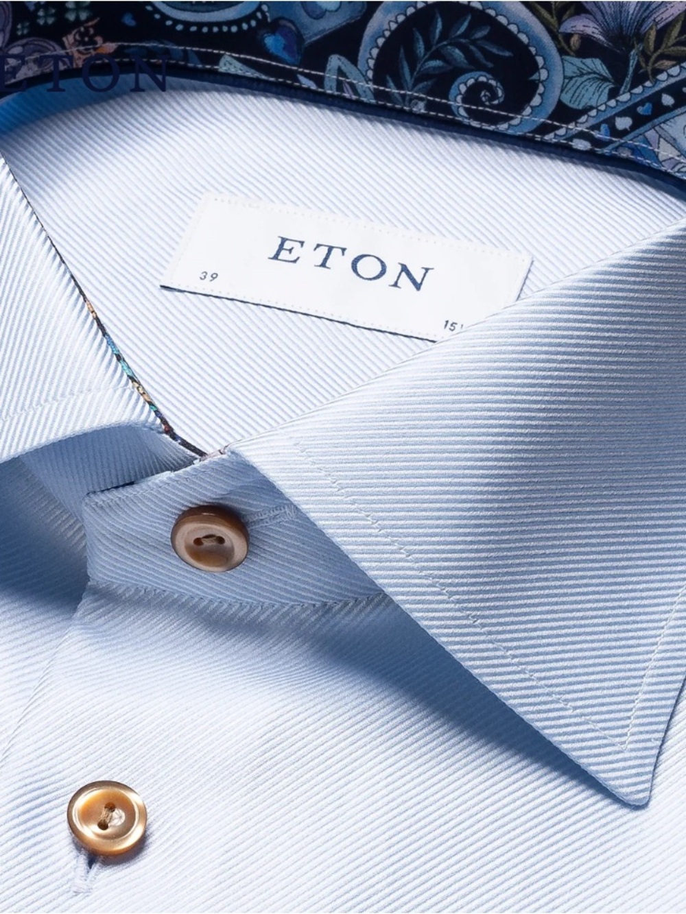 Eton Geometric Effect Textured Twill Shirt